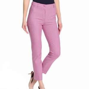 J. Crew High Rise Cameron Trouser Houndstooth Chino Pants Pink Size 2